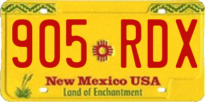 NM license plate 905RDX