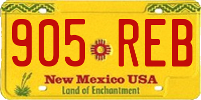 NM license plate 905REB