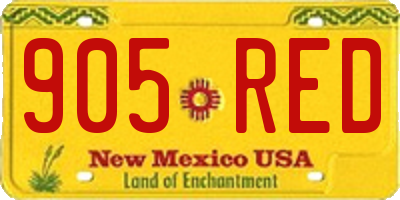 NM license plate 905RED