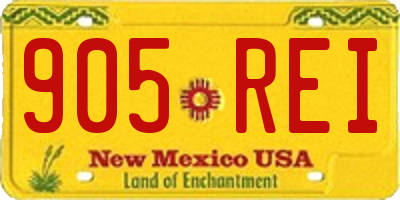 NM license plate 905REI