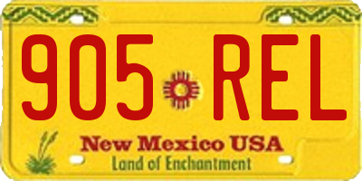 NM license plate 905REL