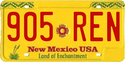 NM license plate 905REN