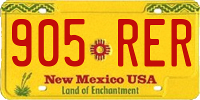 NM license plate 905RER