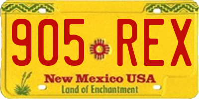 NM license plate 905REX