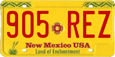 NM license plate 905REZ