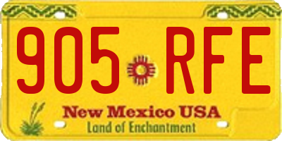 NM license plate 905RFE