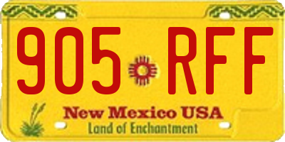 NM license plate 905RFF
