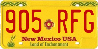NM license plate 905RFG