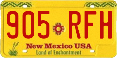 NM license plate 905RFH