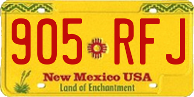 NM license plate 905RFJ