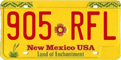 NM license plate 905RFL