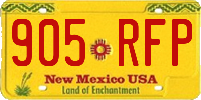 NM license plate 905RFP