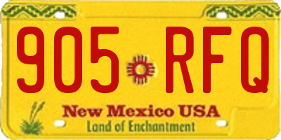 NM license plate 905RFQ