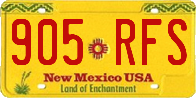 NM license plate 905RFS