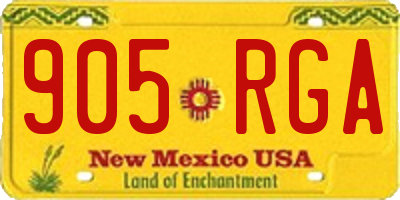 NM license plate 905RGA