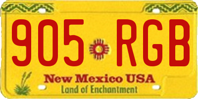 NM license plate 905RGB