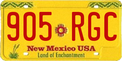 NM license plate 905RGC