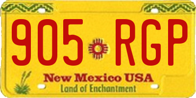 NM license plate 905RGP