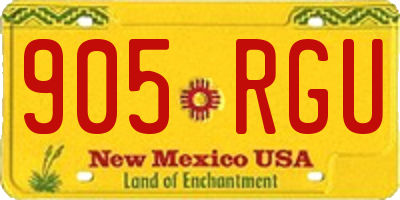 NM license plate 905RGU