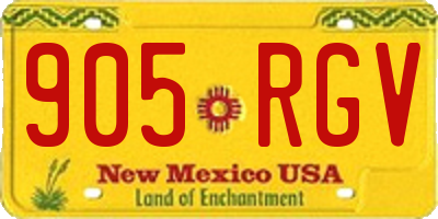 NM license plate 905RGV