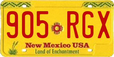 NM license plate 905RGX