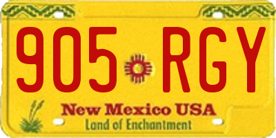 NM license plate 905RGY