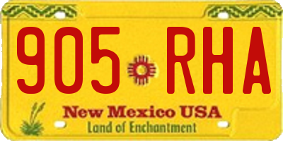 NM license plate 905RHA