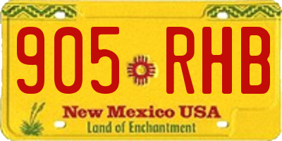 NM license plate 905RHB