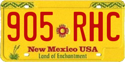NM license plate 905RHC