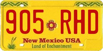 NM license plate 905RHD