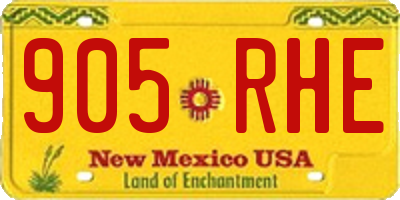 NM license plate 905RHE