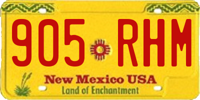 NM license plate 905RHM