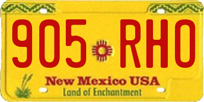 NM license plate 905RHO