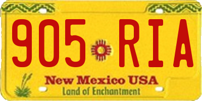 NM license plate 905RIA