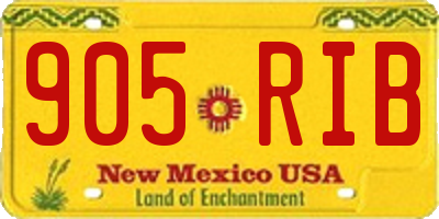 NM license plate 905RIB