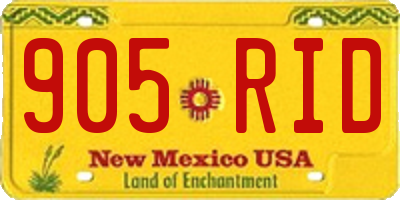 NM license plate 905RID