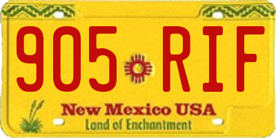 NM license plate 905RIF