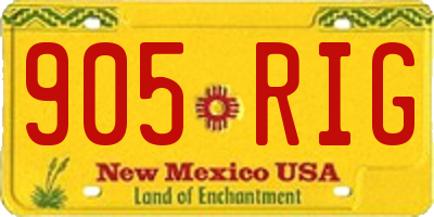 NM license plate 905RIG