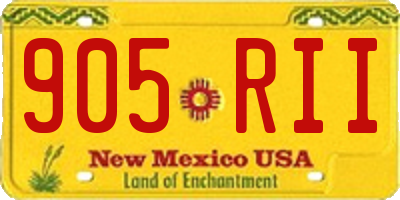 NM license plate 905RII