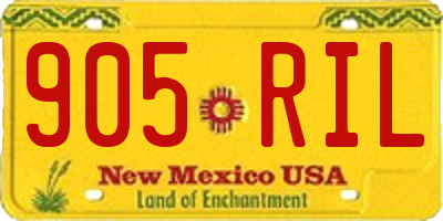 NM license plate 905RIL
