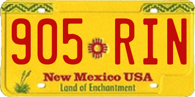 NM license plate 905RIN