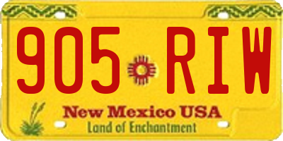 NM license plate 905RIW