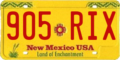 NM license plate 905RIX