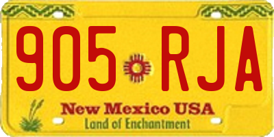 NM license plate 905RJA