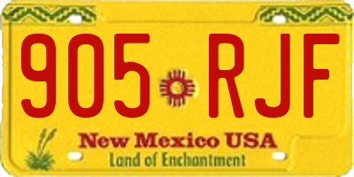 NM license plate 905RJF