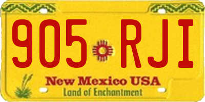 NM license plate 905RJI