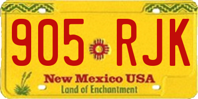 NM license plate 905RJK