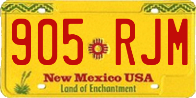 NM license plate 905RJM