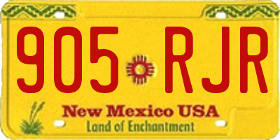 NM license plate 905RJR