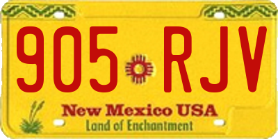 NM license plate 905RJV